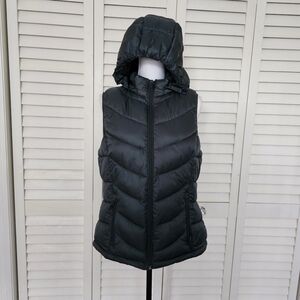 Charter Club Dark Gray Hooded Puffer Vest